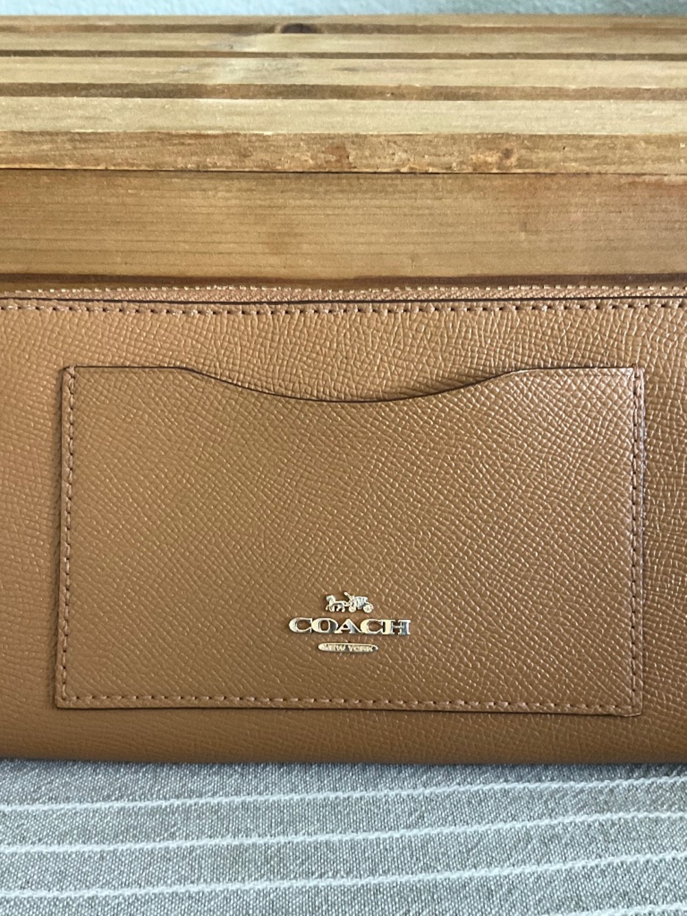 COACH TAN CROSSGRAIN LEATHER WALLET